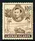 Cayman Islands 1938-48 KG6 Hawksbill Turtles KG6 10s P11.5x13 mounted mint, SG 126, stamps on , stamps on  stamps on animals, stamps on  stamps on  kg6 , stamps on  stamps on reptiles, stamps on  stamps on turtles