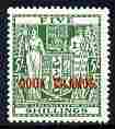 Cook Islands 1931-32 Arms 5s green mounted mint SG96, stamps on , stamps on  stamps on arms, stamps on  stamps on heraldry
