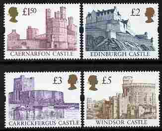 Great Britain 1997 Castle High Value set of 4 (Enschede printing) unmounted mint, SG 1993-96, stamps on castles