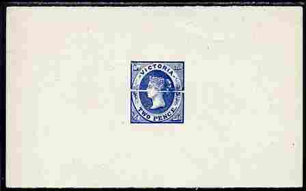 Victoria 1857 Emblems 2d die proof from defaced die in blue on wove paper, stamps on , stamps on  qv , stamps on 