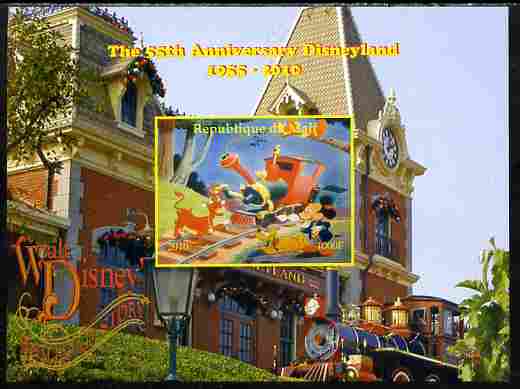 Mali 2010 The 55th Anniversary of Disneyland - Walt Disney's Railroad Story #15 imperf s/sheet unmounted mint. Note this item is privately produced and is offered purely on its thematic appeal , stamps on disney, stamps on films, stamps on cinema, stamps on movies, stamps on cartoons, stamps on railways