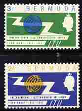 Bermuda 1965 ITU Centenary perf set of 2 unmounted mint, SG 184-85, stamps on , stamps on  itu , stamps on communications