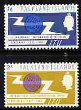 Falkland Islands 1965 ITU Centenary perf set of 2 unmounted mint, SG 219-20, stamps on , stamps on  itu , stamps on communications
