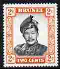 Brunei 1964-72 Sultan 2c black & orange glazed paper unmounted mint SG119a, stamps on , stamps on  stamps on houses