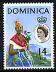 Dominica 1963-65 Pictorial def 14c type II (eyes looking to model's right) unmounted mint SG 171a, stamps on costumes