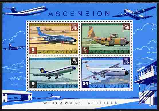 Ascension 1975 Wideawake Airfield perf m/sheet unmounted mint, SG MS 191, stamps on , stamps on  stamps on aviation, stamps on  stamps on airports