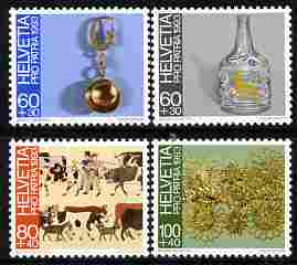 Switzerland 1993 Pro Patria - Folk Art perf set of 4 unmounted mint SG 1268-71, stamps on arts, stamps on jewelry
