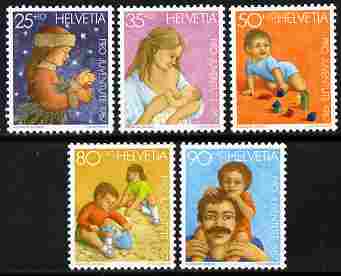 Switzerland 1987 Pro Juventute Child Development perf set of 5 unmounted mint SG J299-303, stamps on children, stamps on toys