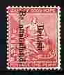 Bechuanaland 1893 Overprint on COGH 1d carmine-red with c part missing from overprint mounted mint SG 38var, stamps on 