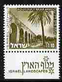 Israel 1971-79 Landscapes \A31.10 Aqueduct near Akko with one phosphor band unmounted mint with tab SG 508p, stamps on tourism, stamps on bridges, stamps on irrigation