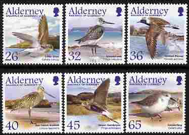 Guernsey - Alderney 2005 Migrating Birds (4th series) Waders perf set of 6 unmounted mint SG A259-64, stamps on , stamps on  stamps on birds, stamps on  stamps on 