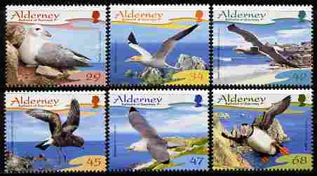 Guernsey - Alderney 2006 Resident Birds (1st series) Seabirds perf set of 6 unmounted mint SG A282-7, stamps on , stamps on  stamps on birds, stamps on  stamps on 