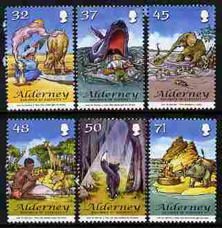 Guernsey - Alderney 2007 Rudyard Kipling's Just So Stories perf set of 6 unmounted mint SG A322-27, stamps on , stamps on  stamps on literature, stamps on  stamps on children