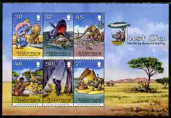 Guernsey - Alderney 2007 Rudyard Kipling's Just So Stories perf m/sheet unmounted mint SG MS A328, stamps on , stamps on  stamps on literature, stamps on  stamps on children