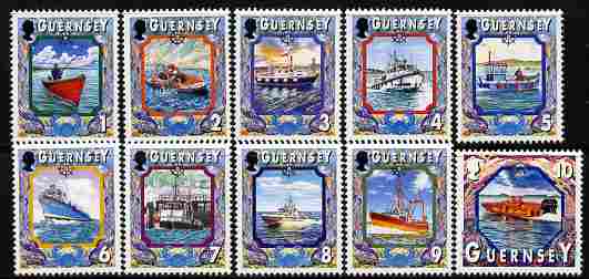 Guernsey 1998-2005 Maritime Heritage perf set of 10 values 1p to 10p unmounted mint, SG 785-94, stamps on , stamps on  stamps on ships