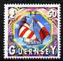 Guernsey 1998-2005 Maritime Heritage 50p Sailing Yacht unmounted mint, SG 798, stamps on , stamps on  stamps on ships