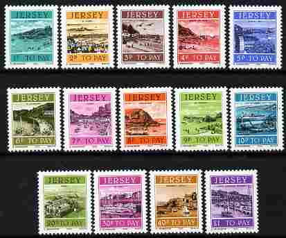 Jersey 1982 Postage Due set of 14 complete unmounted mint, SG D21-32, stamps on , stamps on  stamps on postage due, stamps on  stamps on tourism, stamps on  stamps on castles, stamps on  stamps on 