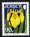 Jersey 2005-07 Flower definitives 90p Yellow Iris unmounted mint, SG 1231, stamps on flowers