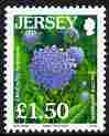 Jersey 2005-07 Flower definitives £1.50 Devil'sbit Scabiousunmounted mint, SG 1233, stamps on flowers