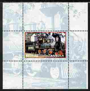 Angola 2001 Walt Disney Railraod #02 individual perf sheet with country name & value in white, background in blue, unmounted mint , stamps on , stamps on  stamps on disney, stamps on  stamps on movies, stamps on  stamps on films, stamps on  stamps on cinema, stamps on  stamps on railways