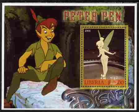 Liberia 2006 Walt Disney - Peter Pan perf m/sheet unmounted mint, stamps on , stamps on  stamps on disney, stamps on  stamps on films, stamps on  stamps on children, stamps on  stamps on movies, stamps on  stamps on fairies, stamps on  stamps on fairy talesscots, stamps on  stamps on scotland