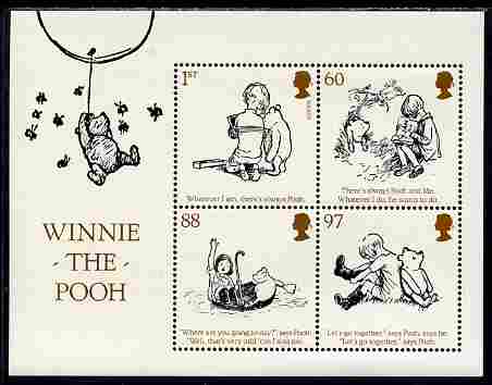 Great Britain 2010 Winnie the Pooh perf m/sheet unmounted mint, stamps on bears, stamps on cartoons, stamps on children