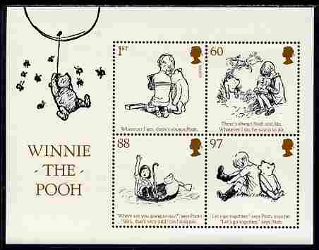 Great Britain 2010 Winnie the Pooh perf m/sheet unmounted mint, stamps on , stamps on  stamps on bears, stamps on  stamps on cartoons, stamps on  stamps on children