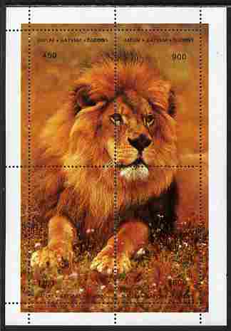 Batum 1997 Lion composite perf sheet containing 4 values unmounted mint. Note this item is privately produced and is offered purely on its thematic appeal, it has no postal validity, stamps on animals, stamps on cats, stamps on lions