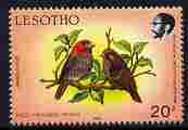 Lesotho 1988 Birds 20s Red-Headed Finch unmounted mint, SG 797, stamps on birds