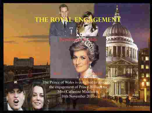 Mali 2010 Royal Engagement (William & Kate) #03 imperf s/sheet unmounted mint. Note this item is privately produced and is offered purely on its thematic appeal,, stamps on royalty, stamps on william, stamps on kate, stamps on diana