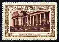 Australia 1938 Parliament House, Melbourne Poster Stamp from Australia's 150th Anniversary set very fine mint with full gum, stamps on , stamps on  stamps on constitutions, stamps on  stamps on buildings