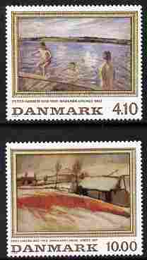 Denmark 1988 Paintings perf set of 2 unmounted mint SG 876-77, stamps on arts, stamps on 