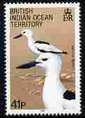 British Indian Ocean Territory 1990 Birds 41p Crab Plover unmounted mint SG 93, stamps on birds