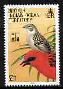 British Indian Ocean Territory 1990 Birds �1 Madagascar Fody unmounted mint SG 101, stamps on birds