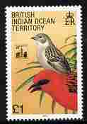 British Indian Ocean Territory 1990 Birds £1 Madagascar Fody unmounted mint SG 101, stamps on , stamps on  stamps on birds