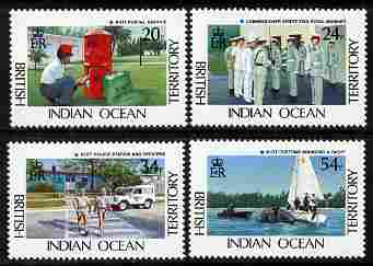 British Indian Ocean Territory 1991 Administration set of 4 unmounted mint SG 111-14, stamps on , stamps on  stamps on constitutions, stamps on  stamps on postman, stamps on  stamps on ships, stamps on  stamps on police, stamps on  stamps on land rover