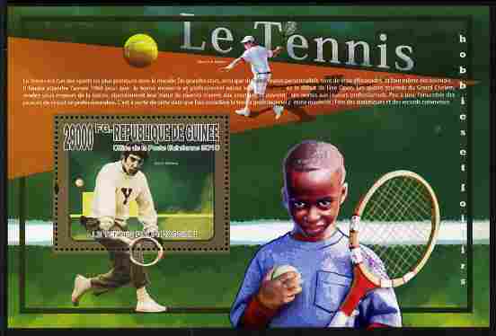 Guinea - Conakry 2010 Lawn Tennis perf m/sheet unmounted mint, stamps on , stamps on  stamps on sport, stamps on  stamps on tennis, stamps on  stamps on films, stamps on  stamps on cinema, stamps on  stamps on movies