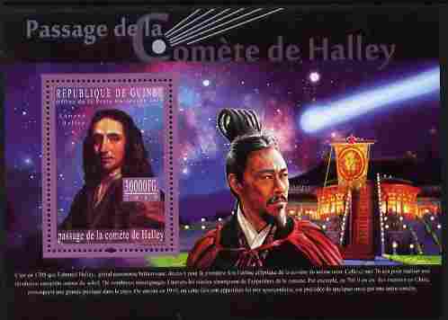 Guinea - Conakry 2010 Halley's Comet perf m/sheet unmounted mint, stamps on , stamps on  stamps on space, stamps on  stamps on astronomy, stamps on  stamps on personalities, stamps on  stamps on 