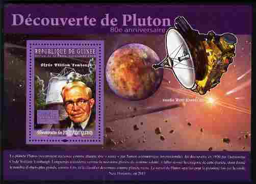 Guinea - Conakry 2010 80th Anniversary of Discovery of Pluto perf m/sheet unmounted mint, stamps on , stamps on  stamps on space, stamps on  stamps on astronomy, stamps on  stamps on planets, stamps on  stamps on personalities, stamps on  stamps on 