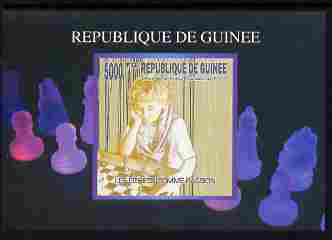 Guinea - Conakry 2010 The Passion of Chess #03 individual imperf deluxe sheet unmounted mint. Note this item is privately produced and is offered purely on its thematic a..., stamps on chess