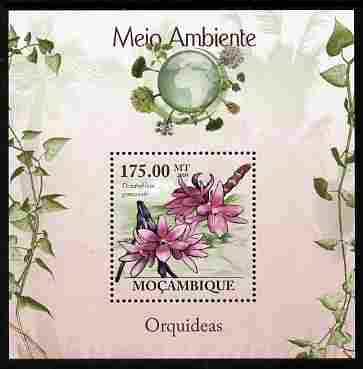 Mozambique 2010 The Environment - Orchids perf m/sheet unmounted mint Michel BL 290, stamps on , stamps on  stamps on flowers, stamps on  stamps on orchids, stamps on  stamps on environment