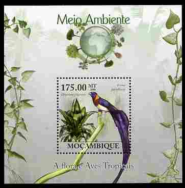 Mozambique 2010 The Environment - Flora & Tropical Birds perf m/sheet unmounted mint Michel BL 292, stamps on , stamps on  stamps on birds, stamps on  stamps on flowers, stamps on  stamps on environment