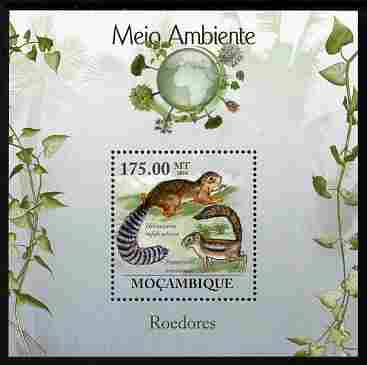 Mozambique 2010 The Environment - Rodents perf m/sheet unmounted mint Michel BL 296, stamps on animals, stamps on rodents, stamps on , stamps on environment