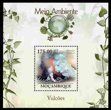Mozambique 2010 The Environment - Volcanoes perf m/sheet unmounted mint Michel BL 315, stamps on volcanoes, stamps on environment