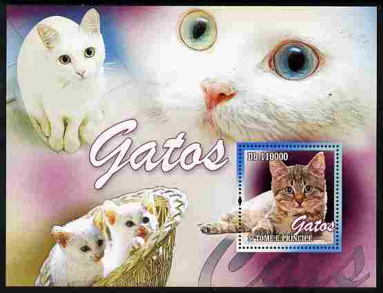 St Thomas & Prince Islands 2010 Domestic Cats perf m/sheet unmounted mint , stamps on , stamps on  stamps on cats