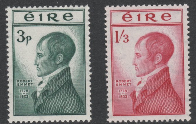 Ireland 1953 Emmet (patriot) set of 2 superb u/m, SG 156-7 cat �38, stamps on 