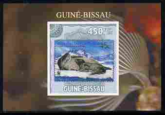 Guinea - Bissau 2010 WWF - Stamp On Stamp #1 - Leopard Seal (AAT) individual imperf deluxe sheet unmounted mint. Note this item is privately produced and is offered purel..., stamps on animals, stamps on  wwf , stamps on stamponstamp, stamps on stamp on stamp, stamps on marine life
