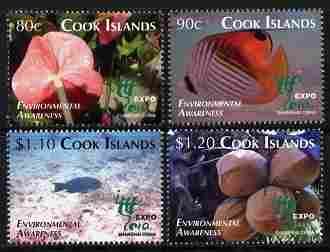 Cook Islands 2010 Environmental Awareness perf set of 4 unmounted mint , stamps on , stamps on  stamps on environment, stamps on  stamps on fish, stamps on  stamps on flowers, stamps on  stamps on food