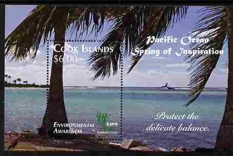 Cook Islands 2010 Environmental Awareness perf m/sheet unmounted mint , stamps on environment, stamps on whales, stamps on trees