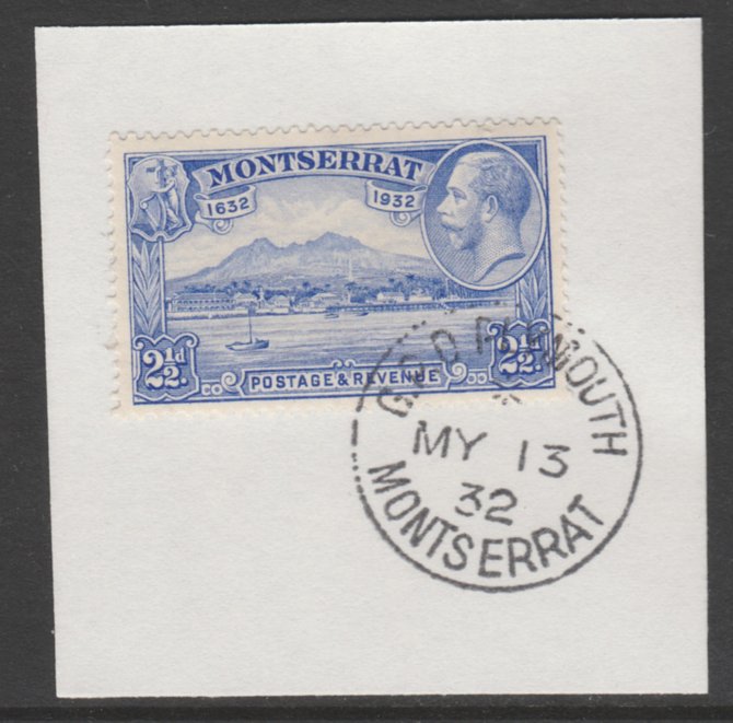 Montserrat 1932 KG5 Pictorial 2.5d ultramarine (SG 88) on piece with full strike of Madame Joseph forged postmark type 258, stamps on , stamps on  kg5 , stamps on 